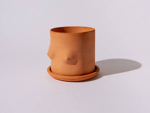 8" TERRA COTTA BOOB POT