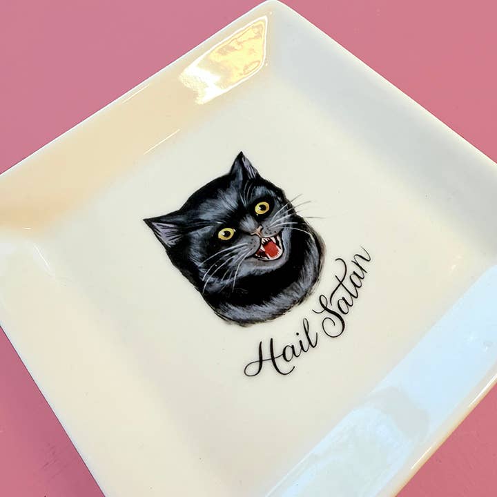 Dirty Lola - "HAIL SATAN." CAT TRINKET TRAY 