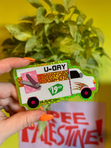 The Peach Fuzz - U-Gay Moving Truck Glitter Sticker