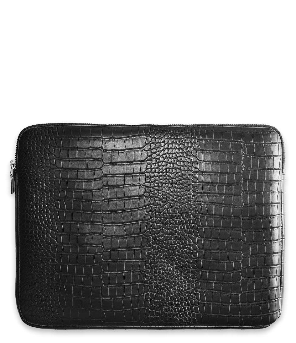 COMPUTER SLEEVE MATTE CROCO 13" - BLACK