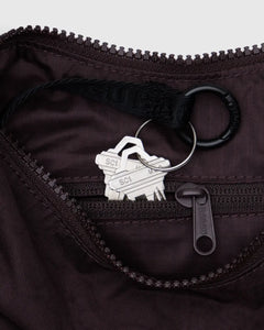 SMALL NYLON CRESCENT BAG - CHOCOLATE PLUM