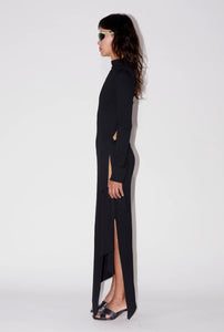 OPEN SIDE JERSEY DRESS - BLACK