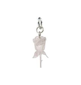 WHITE ROSE SINGLE EARRING - SILVER