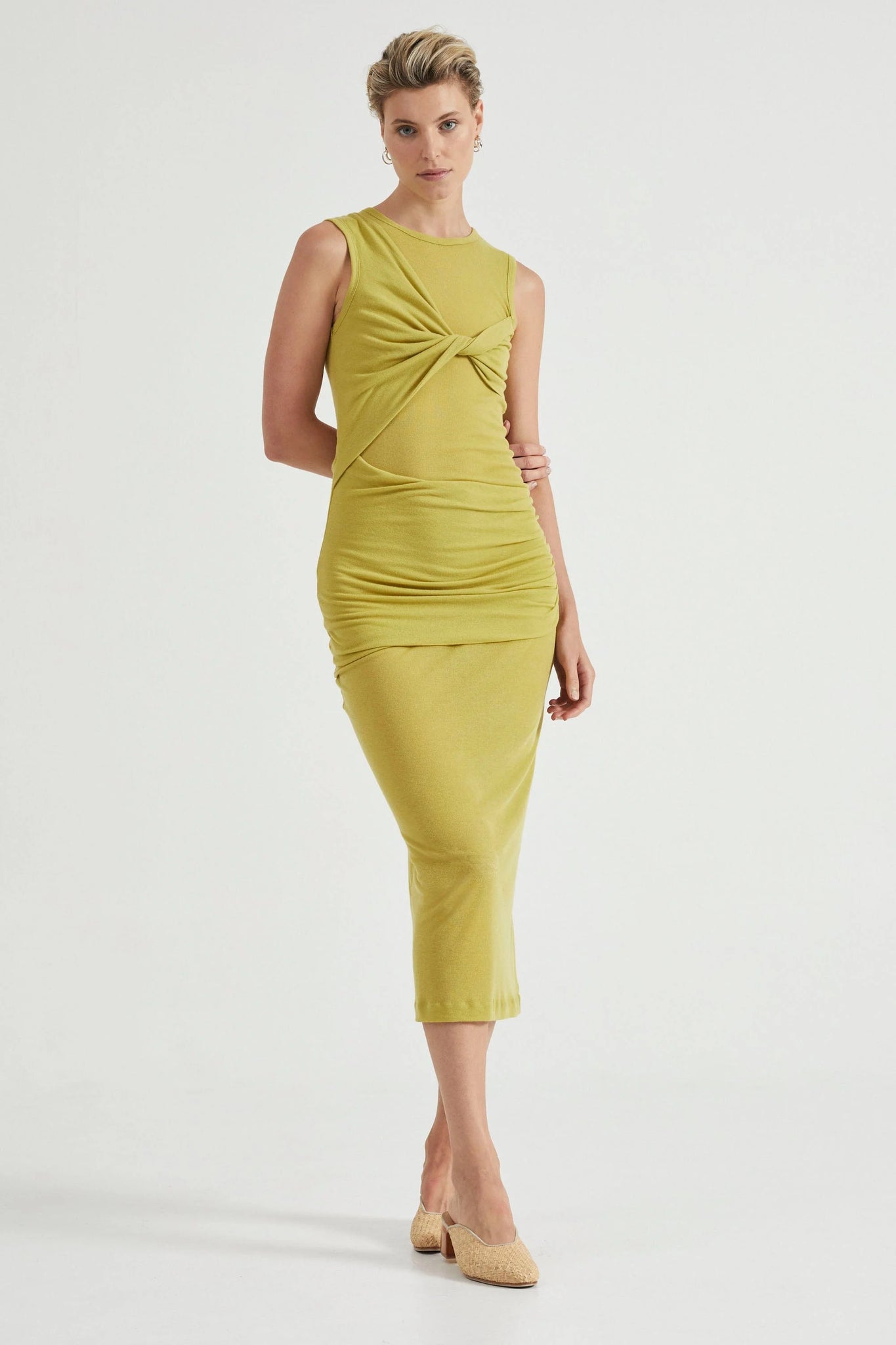 WIND THROUGH TANK DRESS - LIME