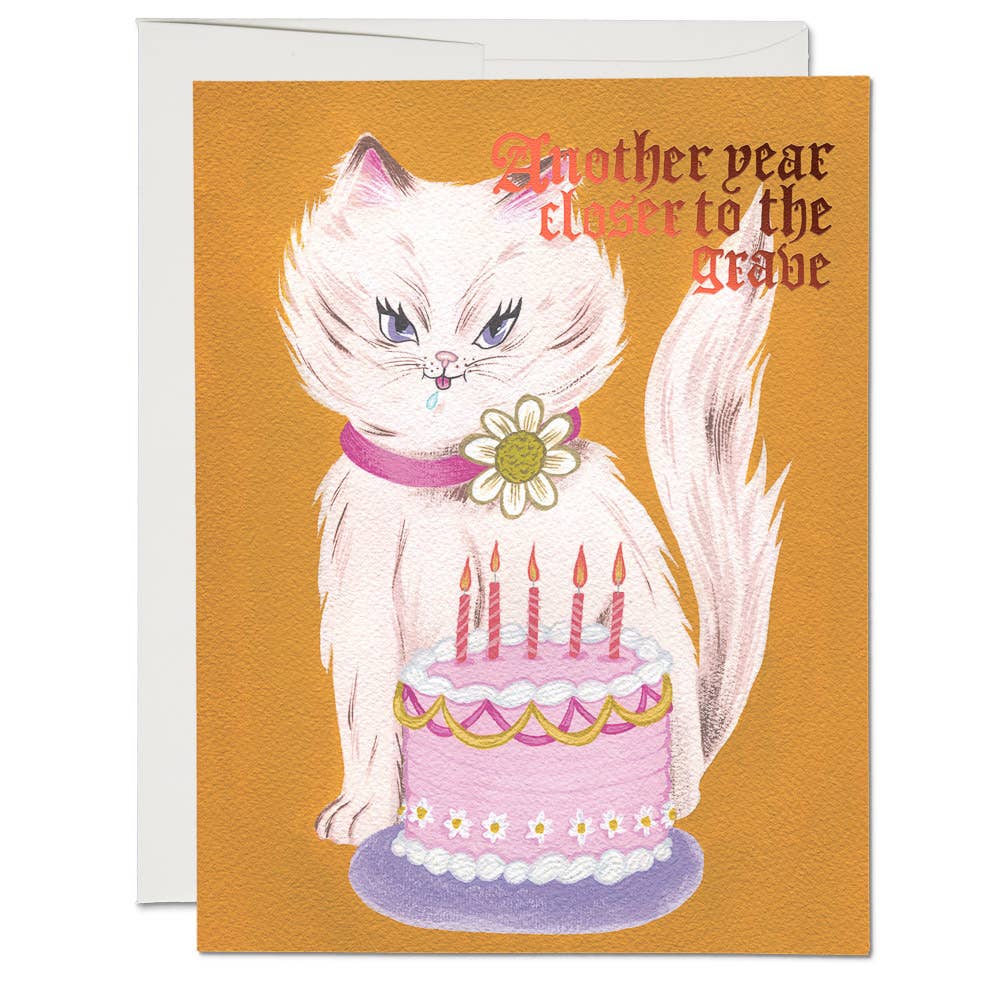 KITTY AND CAKE BIRTHDAY GREETING CARD