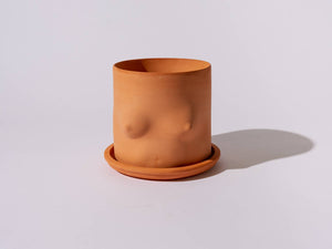 8" TERRA COTTA BOOB POT