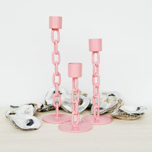 SMALL CHAIN CANDLE HOLDER - PINK
