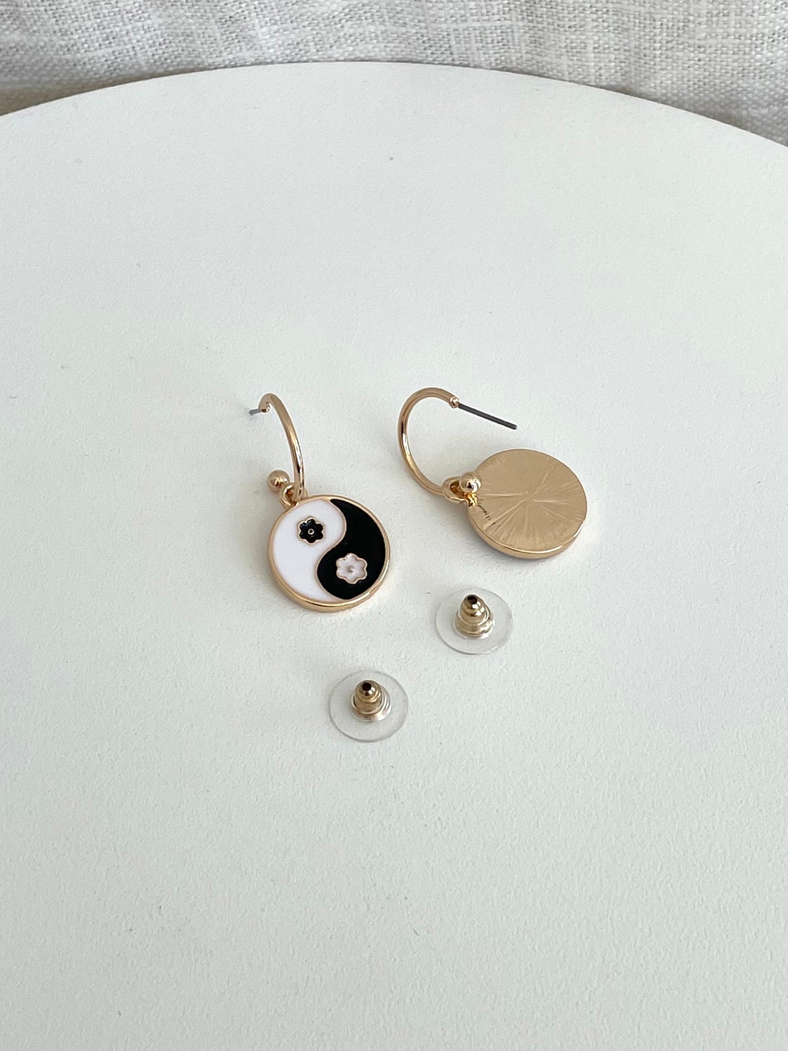 YIN YANG FLOWER EARRINGS