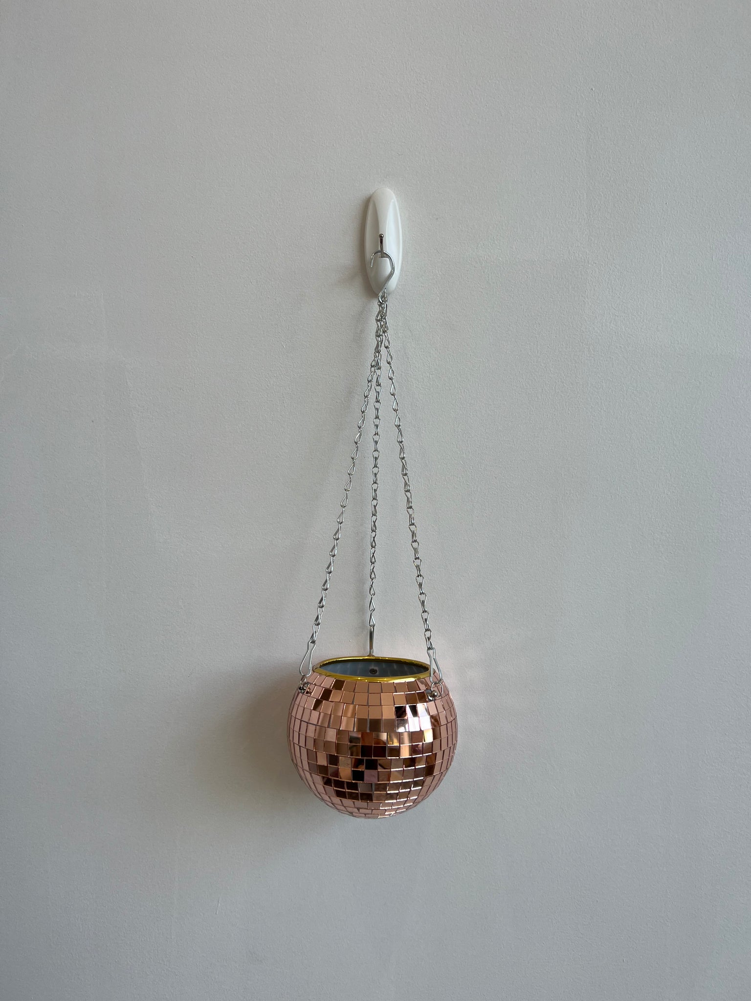 HANGING DISCO BALL PLANTER - PINK (SMALL)