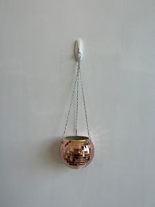 HANGING DISCO BALL PLANTER - PINK (SMALL)