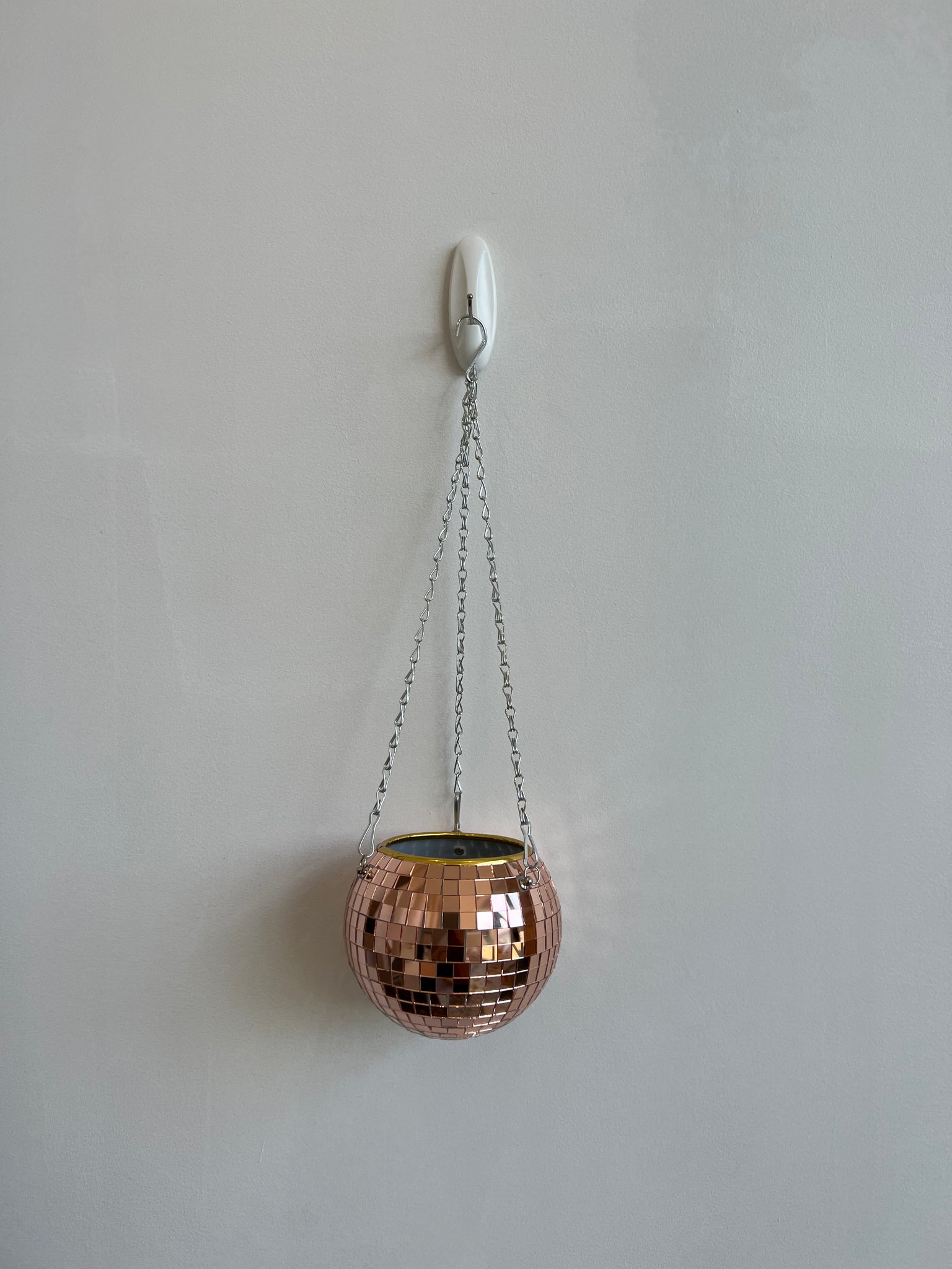 HANGING DISCO BALL PLANTER - PINK (SMALL)