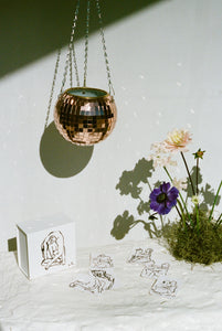HANGING DISCO BALL PLANTER - PINK (SMALL)