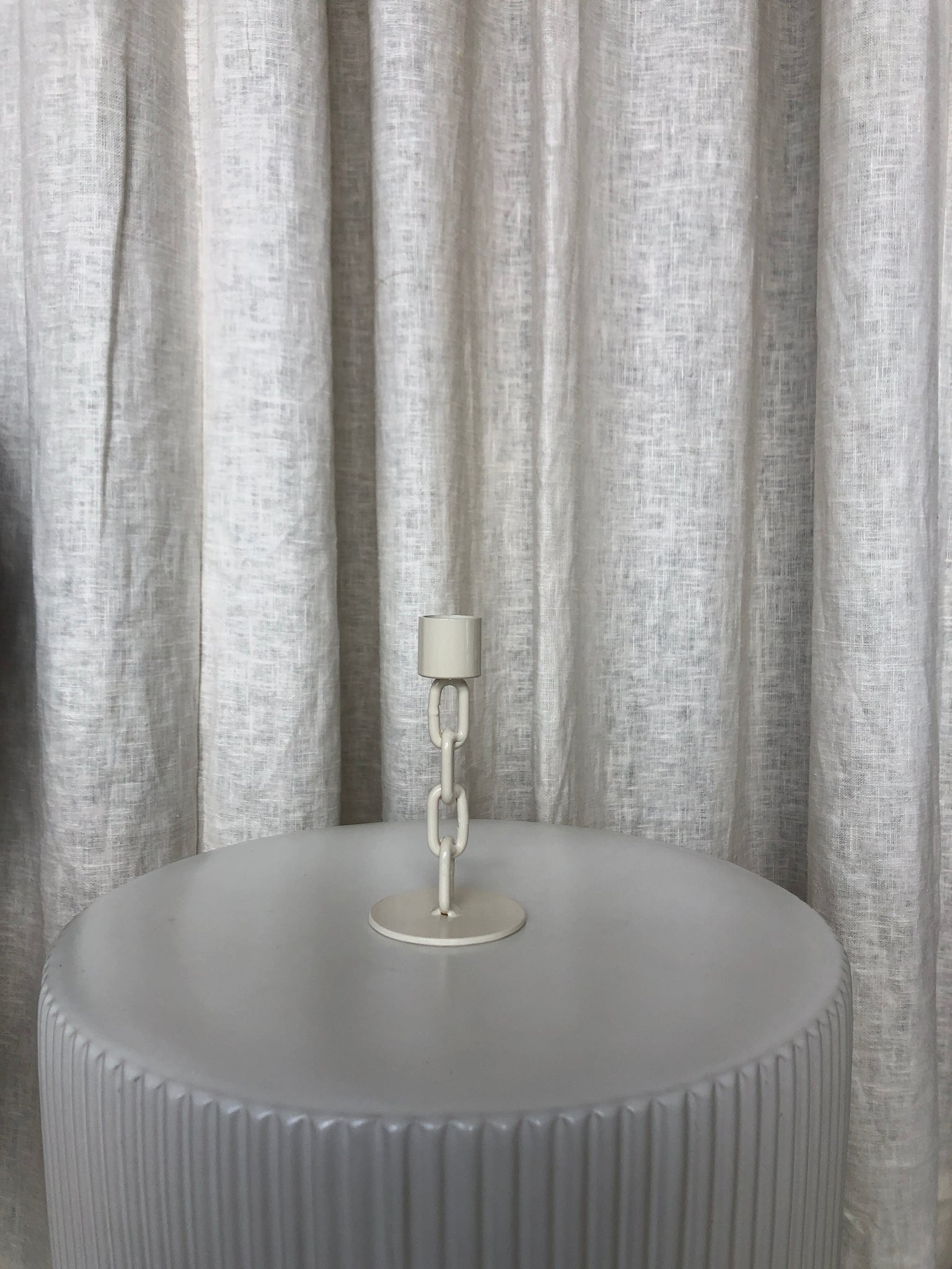 SMALL CHAIN CANDLE HOLDER - CREAM
