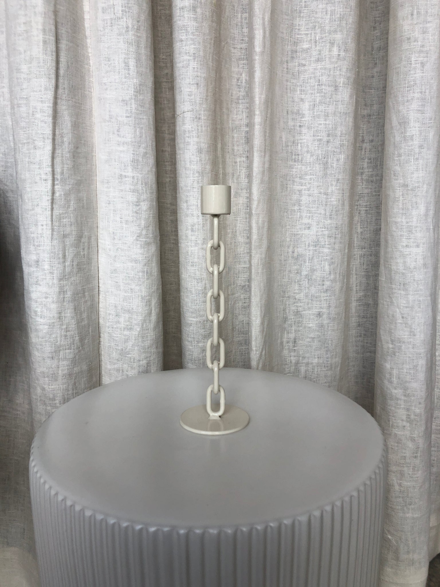 TALL CHAIN CANDLE HOLDER - CREAM