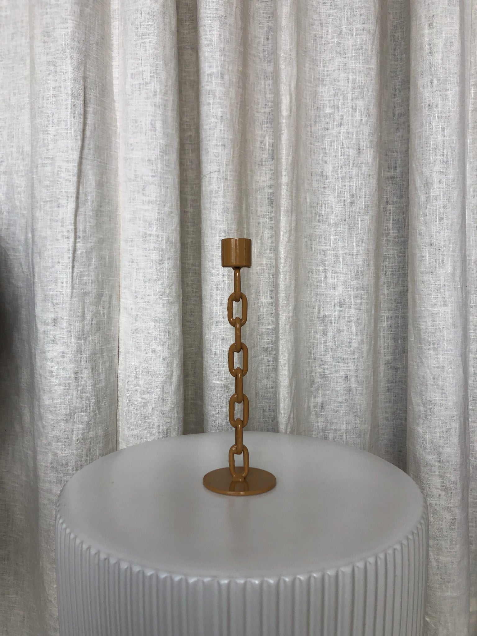 TALL CHAIN CANDLE HOLDER - GOLD