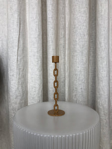 TALL CHAIN CANDLE HOLDER - GOLD