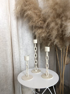 SMALL CHAIN CANDLE HOLDER - CREAM