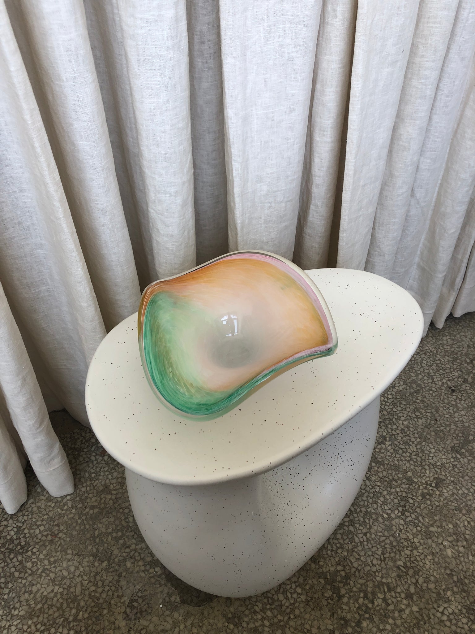 RAINBOW WAVES GLASS BOWL