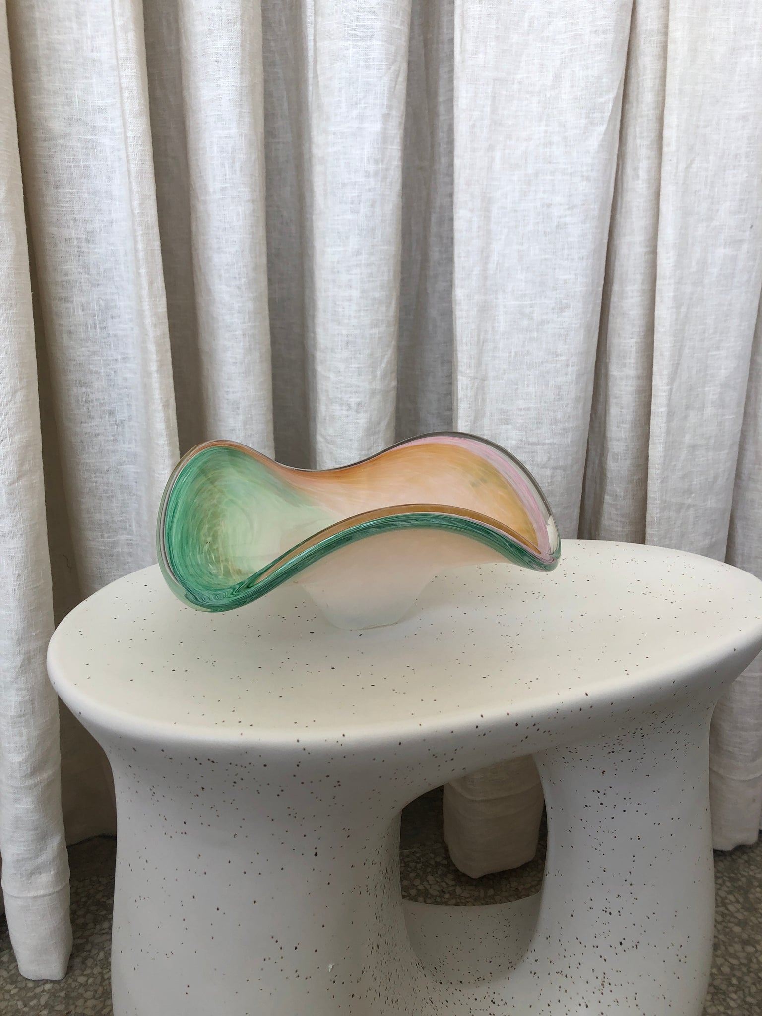 RAINBOW WAVES GLASS BOWL