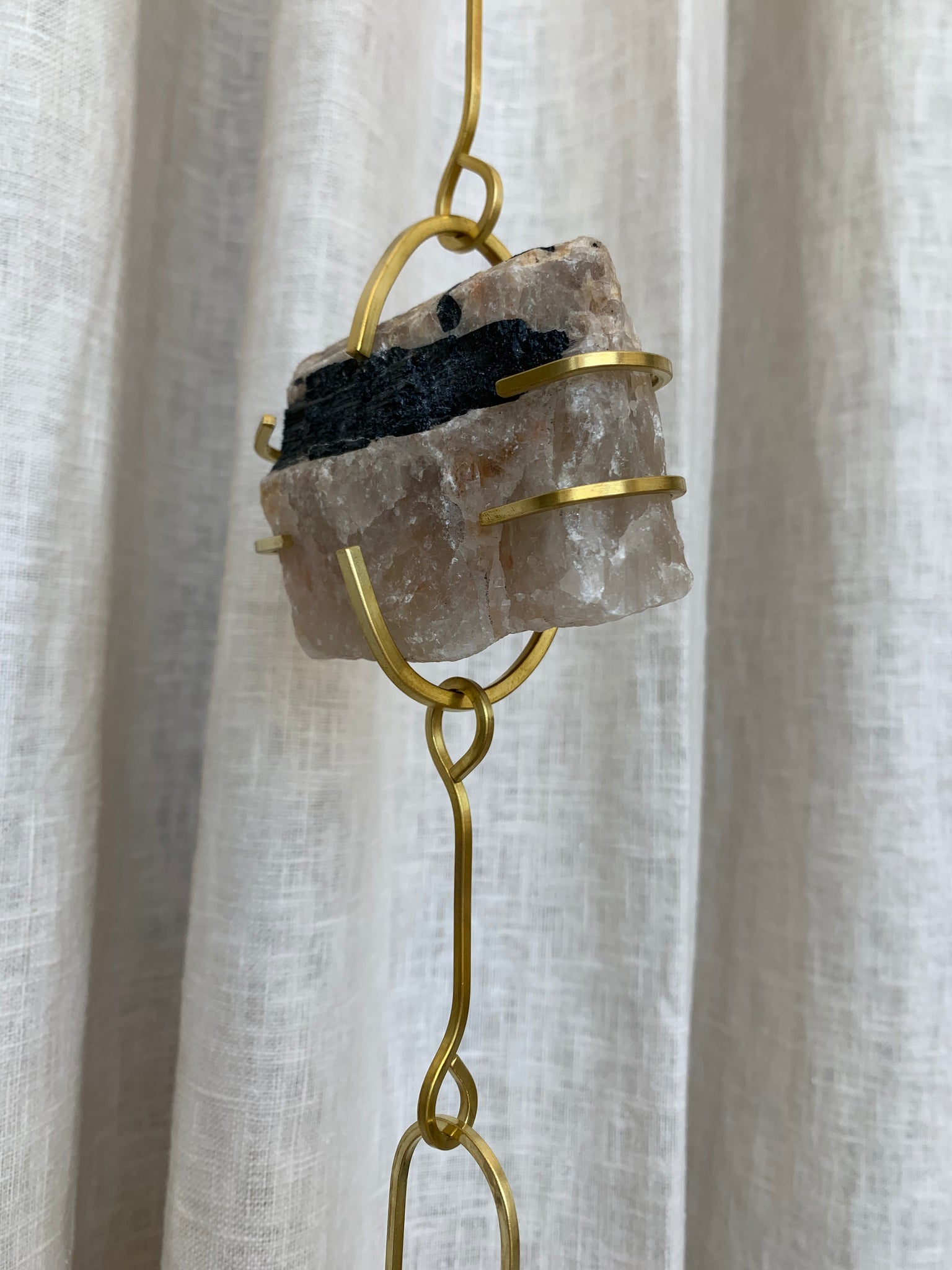 TOURMALINE IN MATRIX & SELENITE WALL GEM