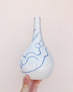 LINE DRAWN LADY VASE