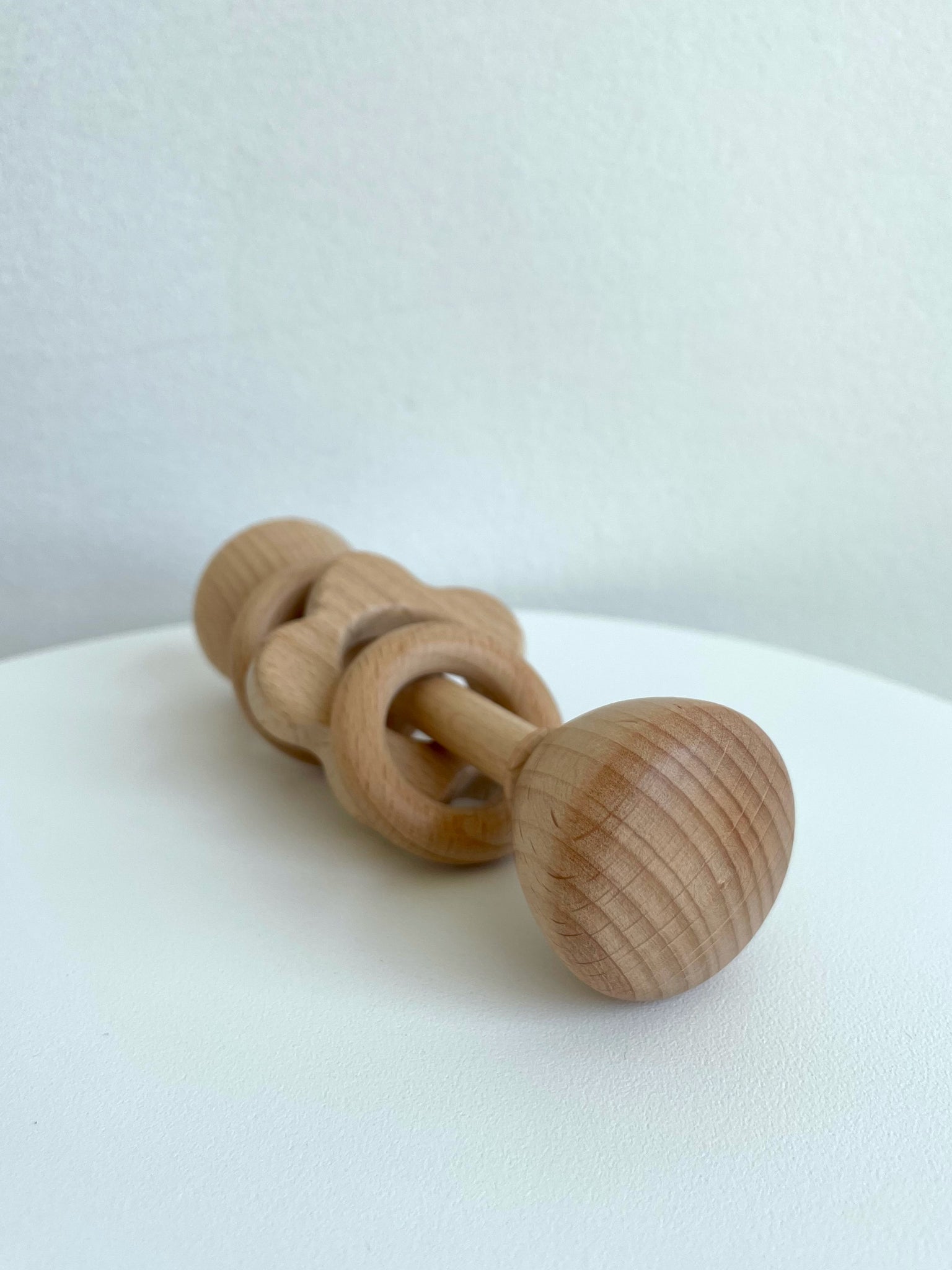 FLORAL WOODEN RATTLE