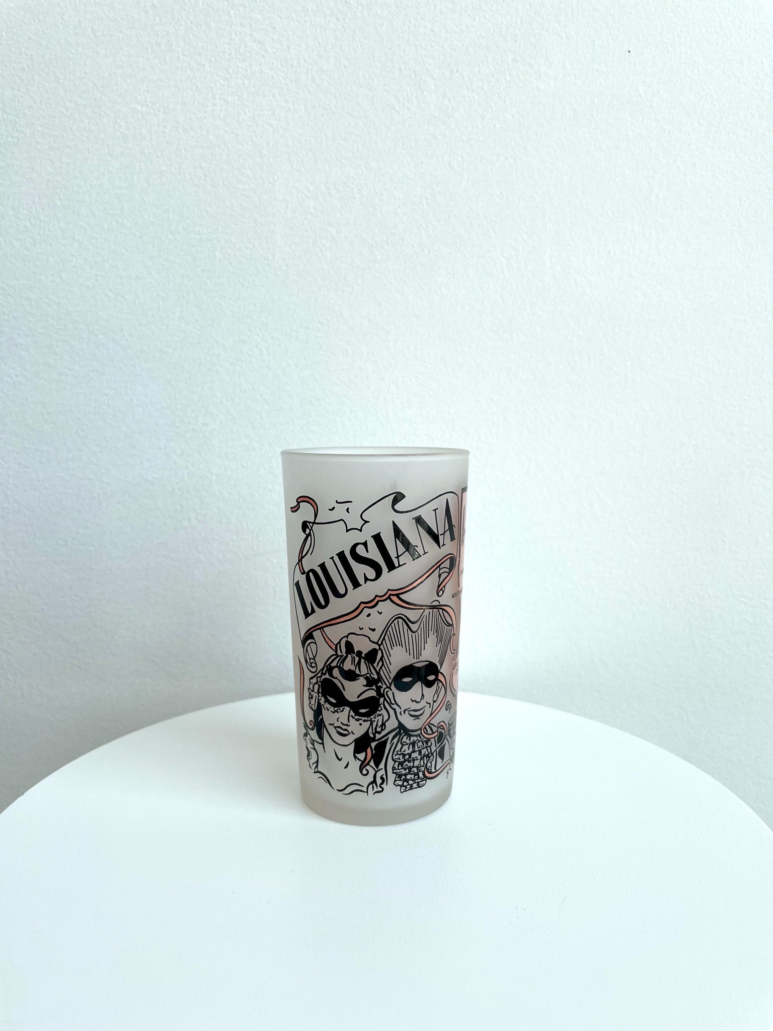 MARDI GRAS FROSTED GLASS CUP