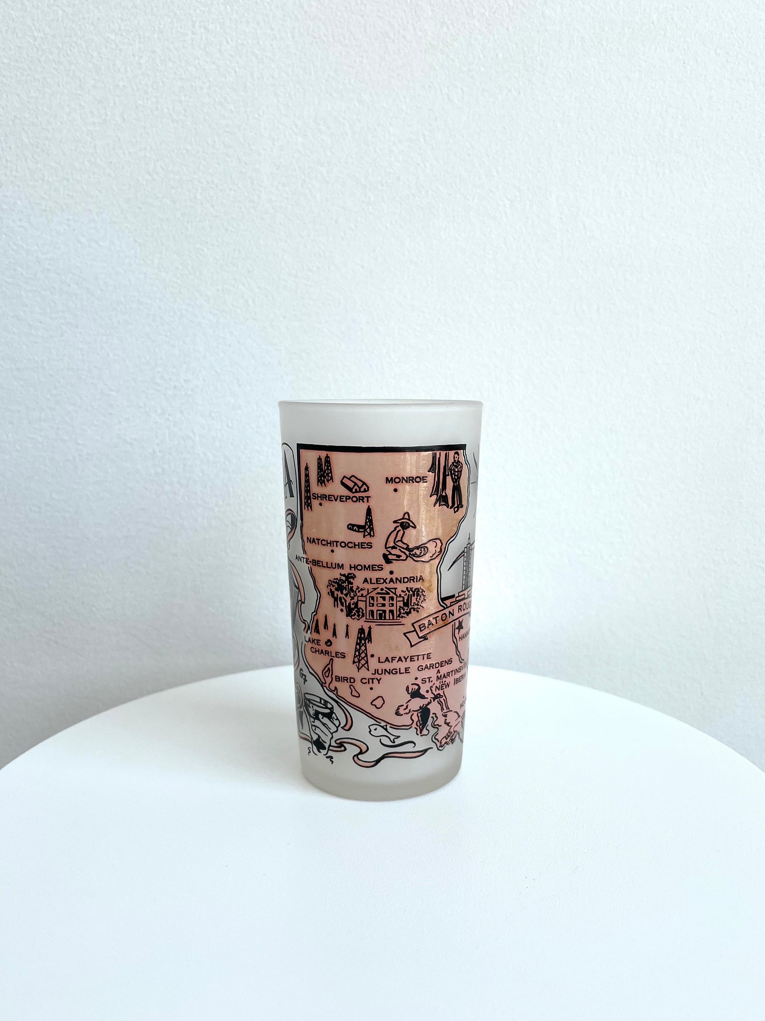 MARDI GRAS FROSTED GLASS CUP