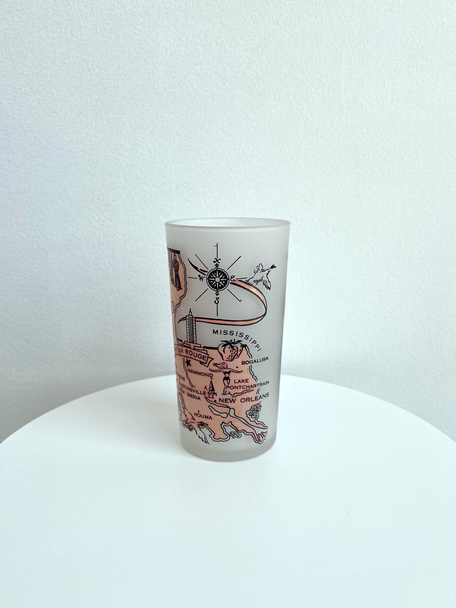MARDI GRAS FROSTED GLASS CUP