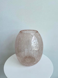 VINTAGE PINK ICE GLASS VASE