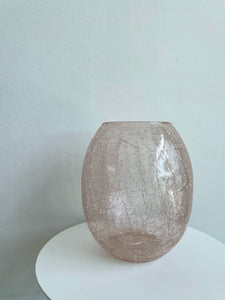 VINTAGE PINK ICE GLASS VASE