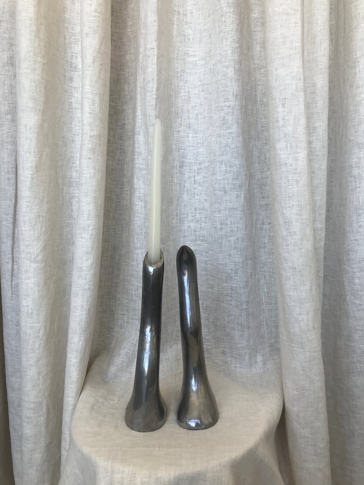 ALUMINUM CANDLESTICK HOLDERS BY ANNA EVERLUND