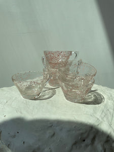 VINTAGE PINK SPLATTER TEACUP SET