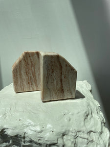 SOLID PINK ALABASTER BOOKENDS