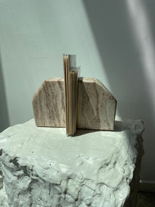 SOLID PINK ALABASTER BOOKENDS