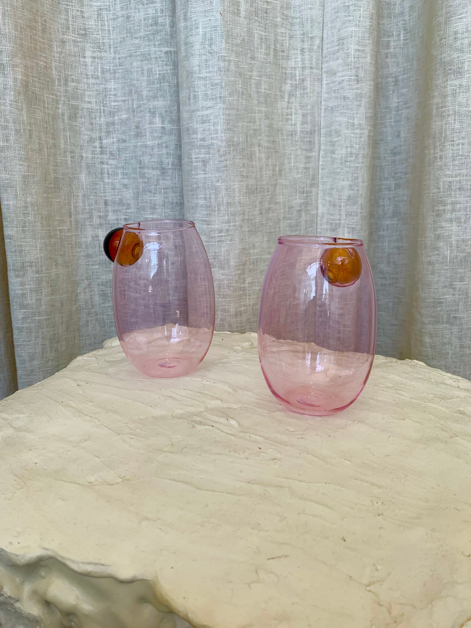 ALMA BUBBLE GLASS SET - ROSE