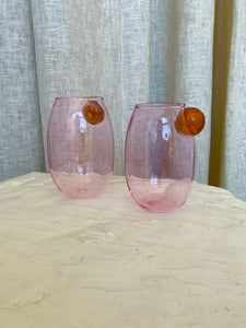 ALMA BUBBLE GLASS SET - ROSE