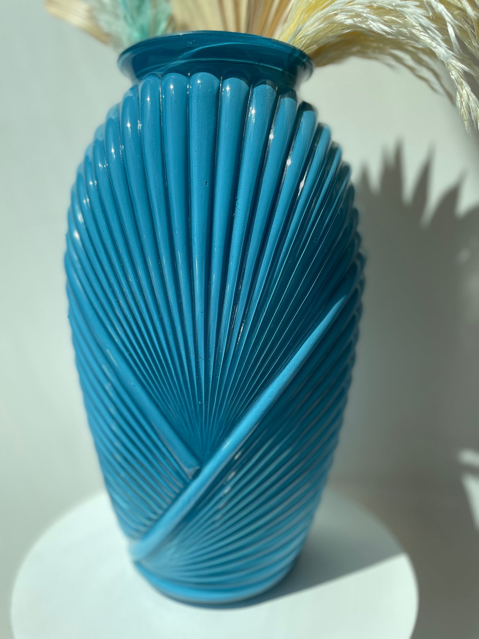 LARGE AQUA DECO VASE