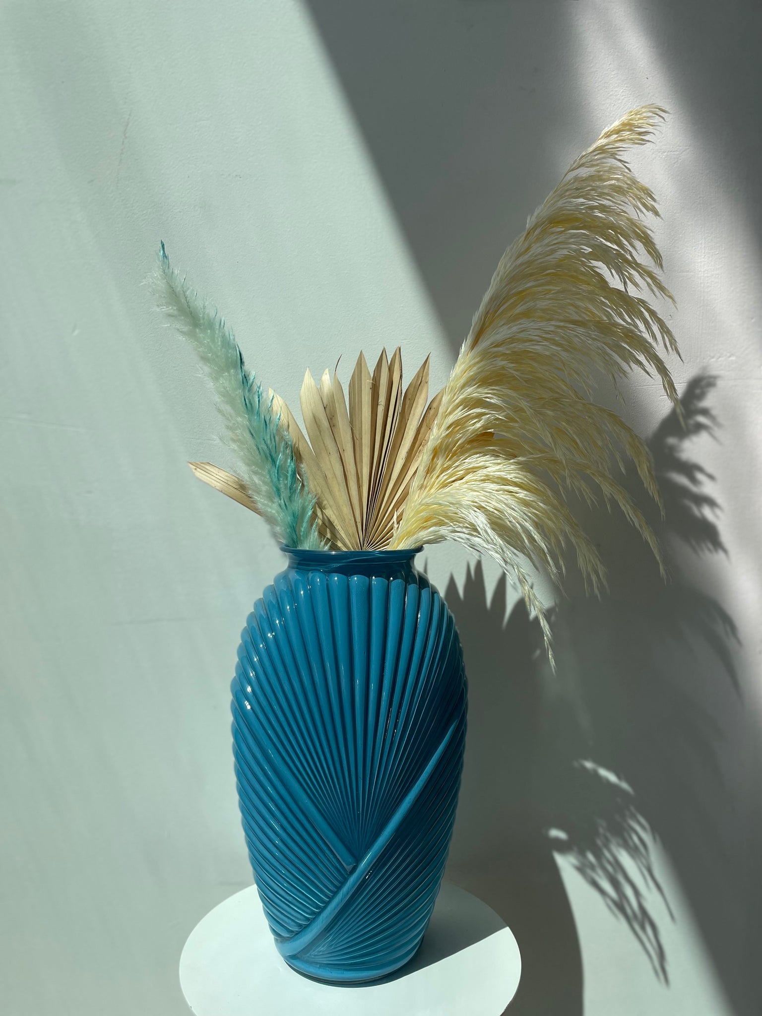 LARGE AQUA DECO VASE