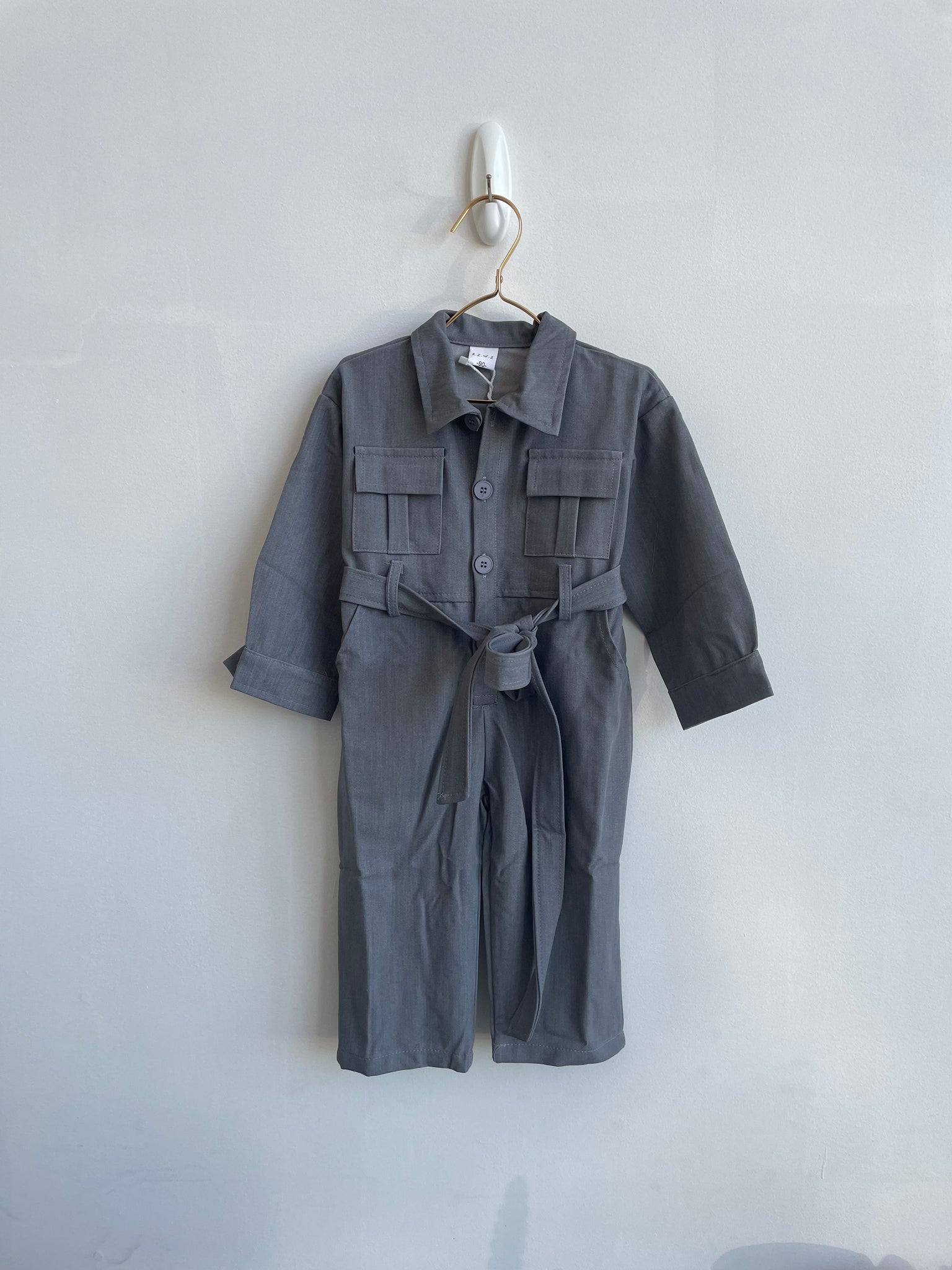 GREY LONG SLEEVE PLAYSUIT