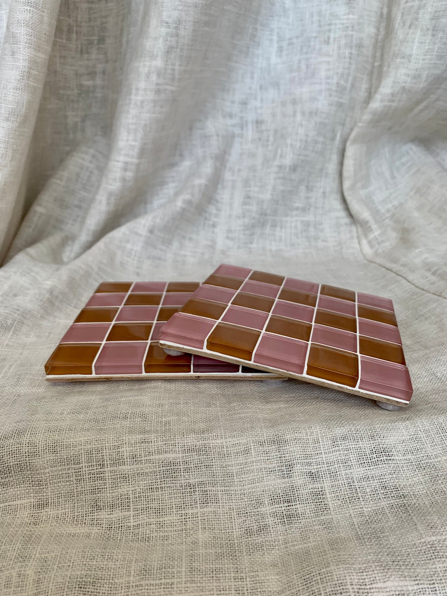 BOWL COASTER SET - SUNROSE AMBER