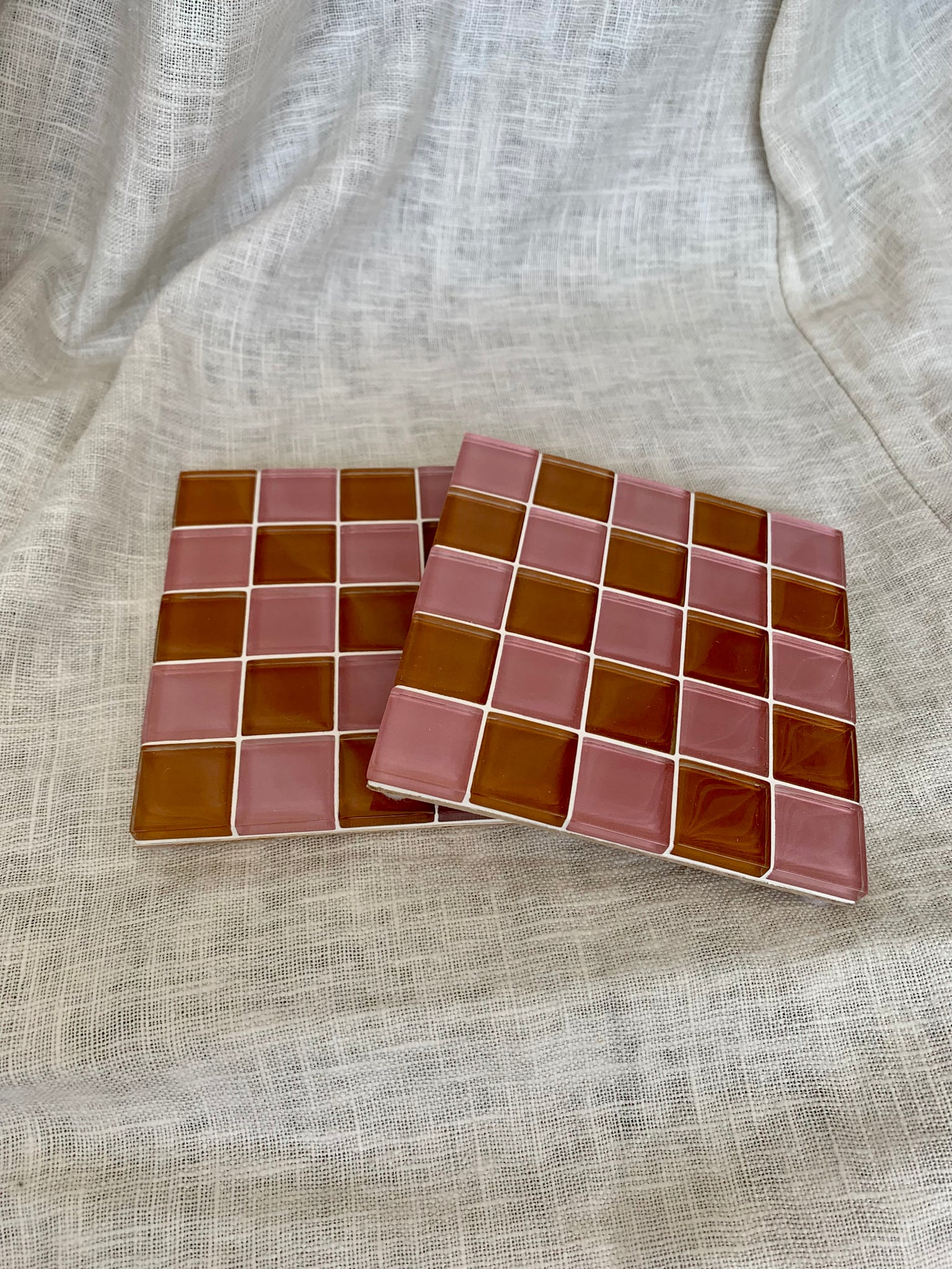 BOWL COASTER SET - SUNROSE AMBER
