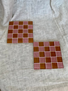 BOWL COASTER SET - SUNROSE AMBER