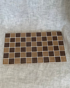 GLASS TILE DECORATIVE TRAY - VINTAGE LOVE CHECKERED