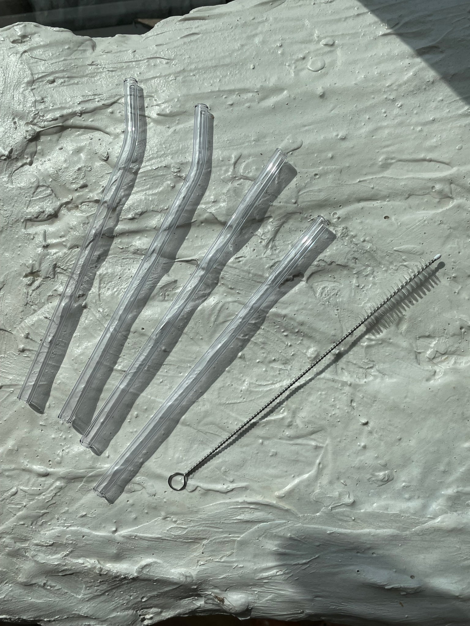 GLASS STRAW SET - CLEAR