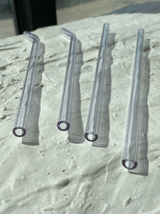 GLASS STRAW SET - CLEAR