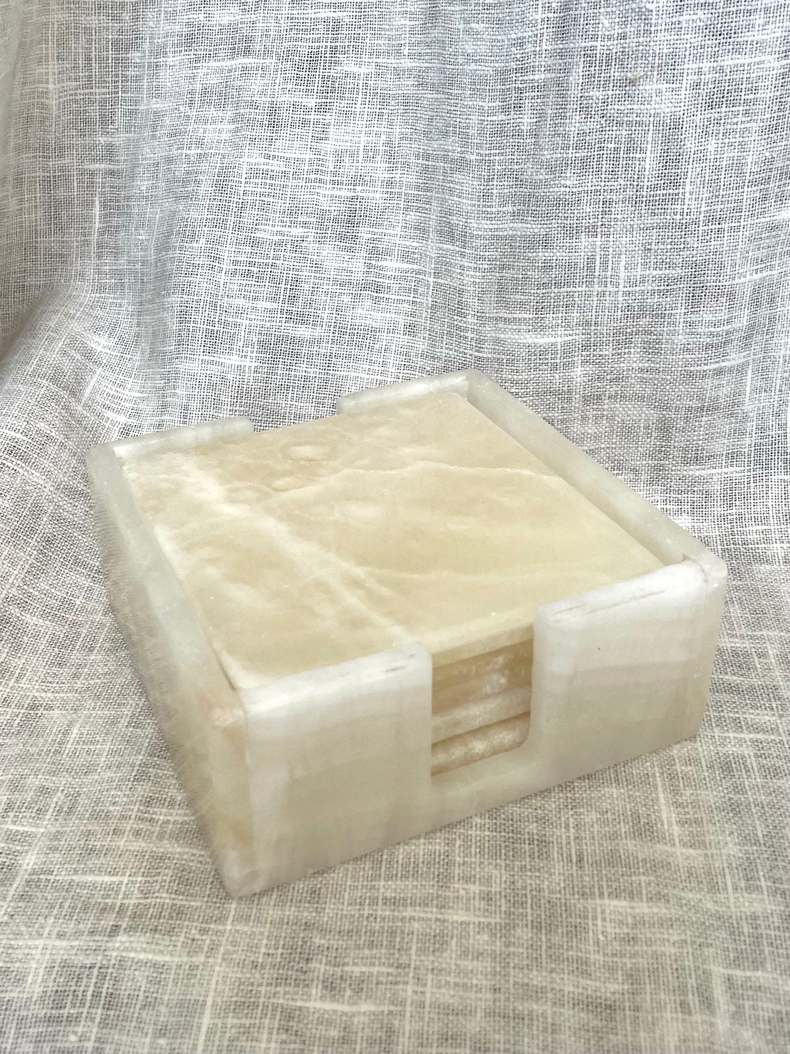 SQUARE ONYX COASTER SET
