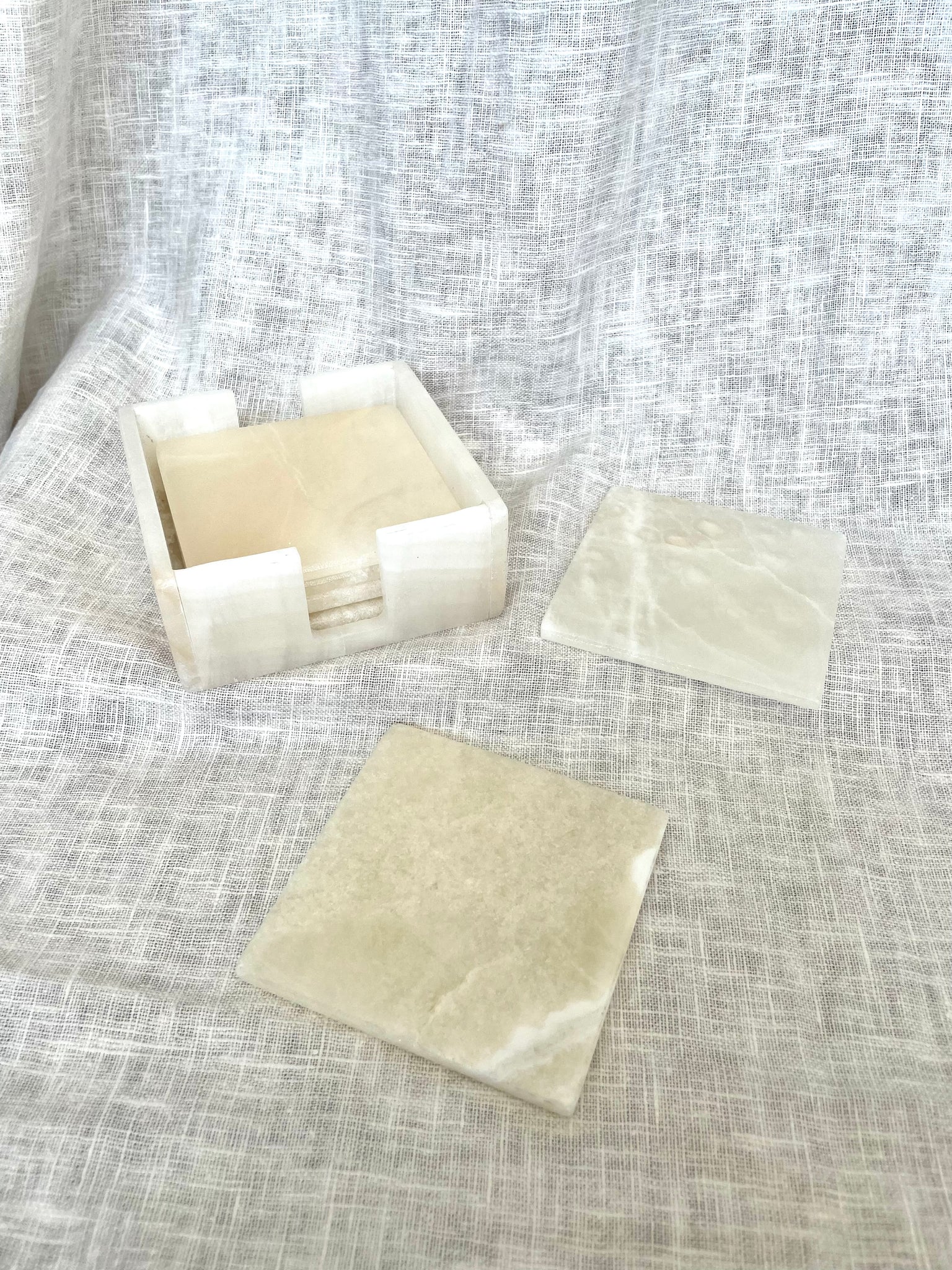 SQUARE ONYX COASTER SET