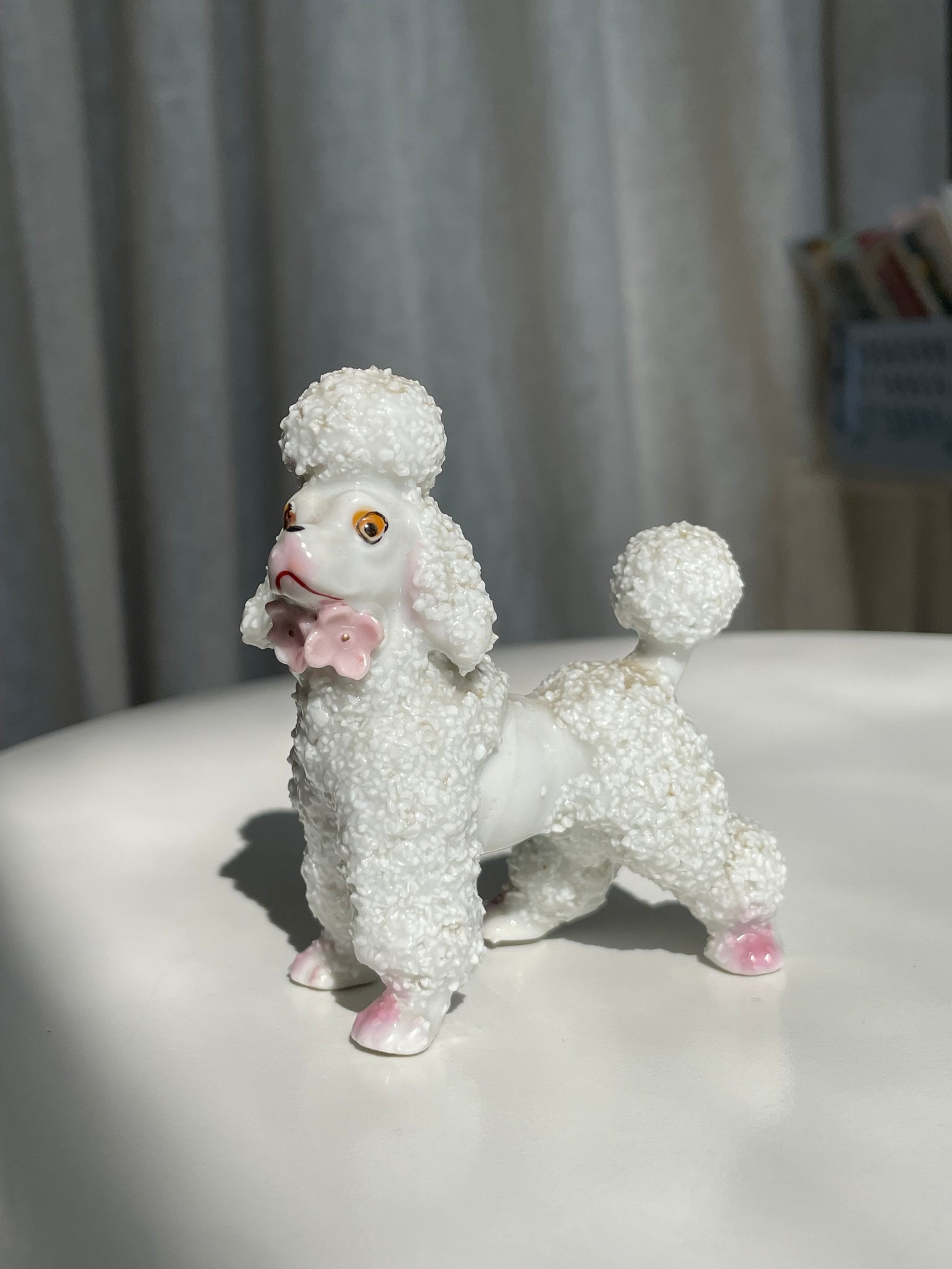 VINTAGE GLASS POODLE FIGURINE
