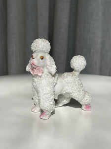 VINTAGE GLASS POODLE FIGURINE